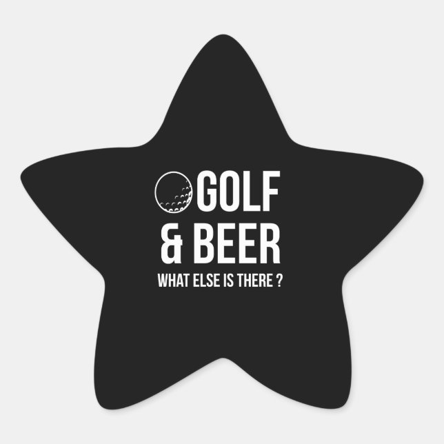 Beer Lover | Golf und Bier Stern-Aufkleber (Vorderseite)