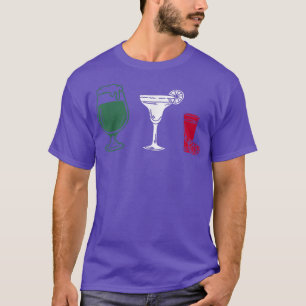 Beer Margarita Tequila Meican Flag Cinco De Mayo T-Shirt