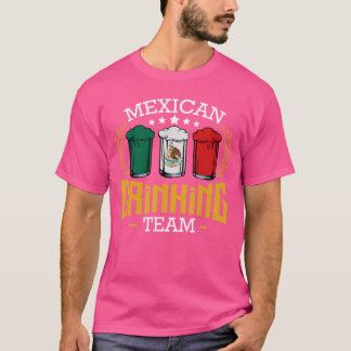 Beer Mexican Drinking Team Mexico Flag Funny Beer T-Shirt