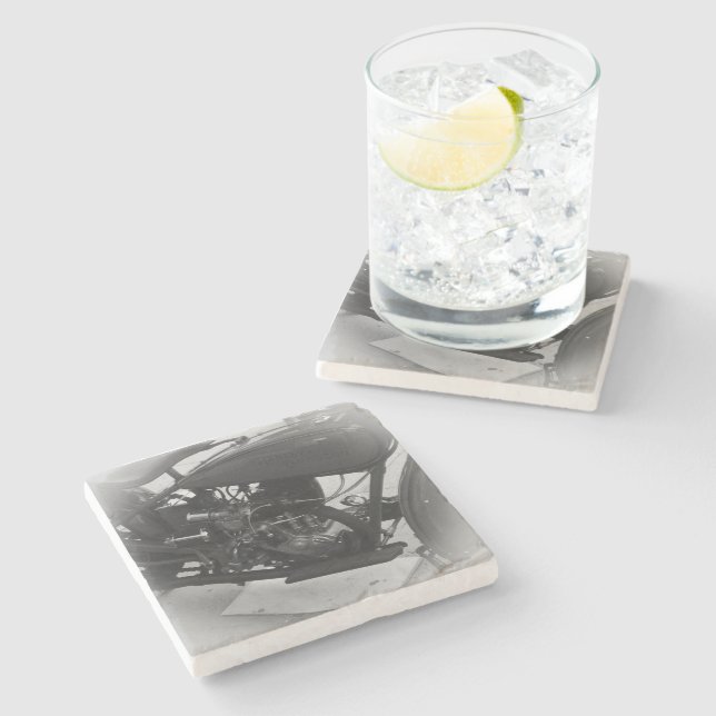 Beer Motorcycle Coaster 1 Steinuntersetzer (Seitenansicht)