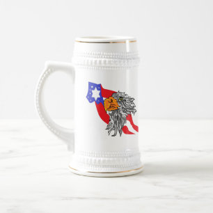 Beer Mugs : Bald Eagle avec le drapeau américain