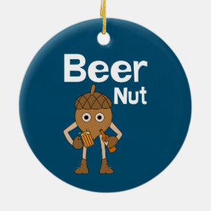 Beer Nut Text Keramik Ornament
