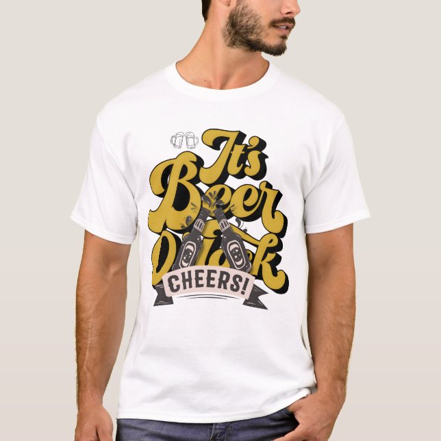 Beer O clock Typographie T-shirt homme (Devant)