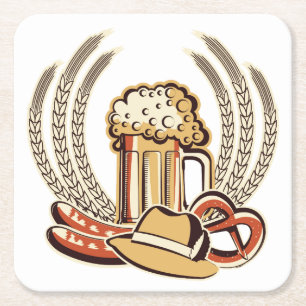 Beer Oktoberfest Grafik Rechteckiger Pappuntersetzer