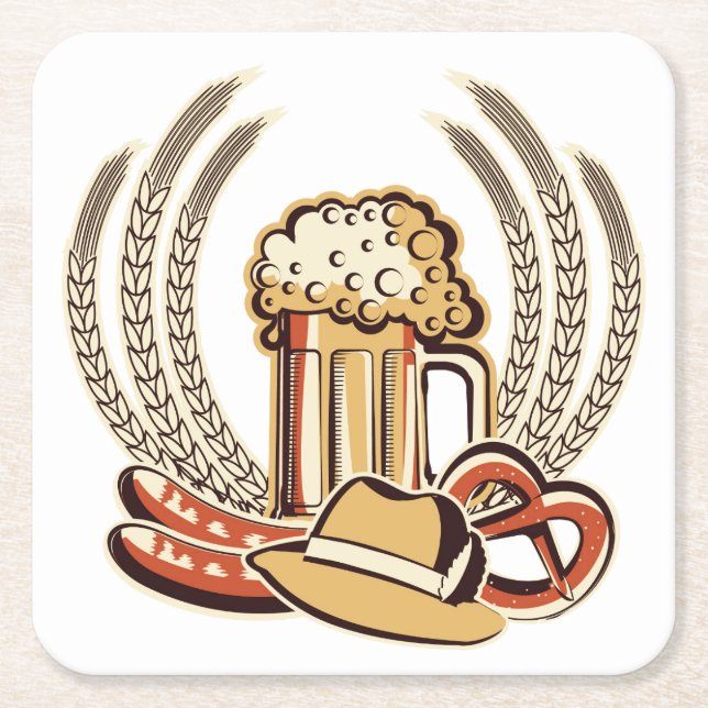 Beer Oktoberfest Grafik Rechteckiger Pappuntersetzer (Vorderseite)