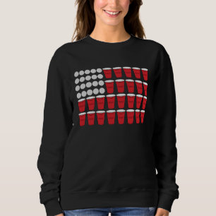 Beer Pong American Flag 4. Juli St Patricks Sweatshirt
