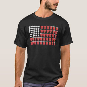 Beer Pong American Flag Shirt 4. Juli Vierte P