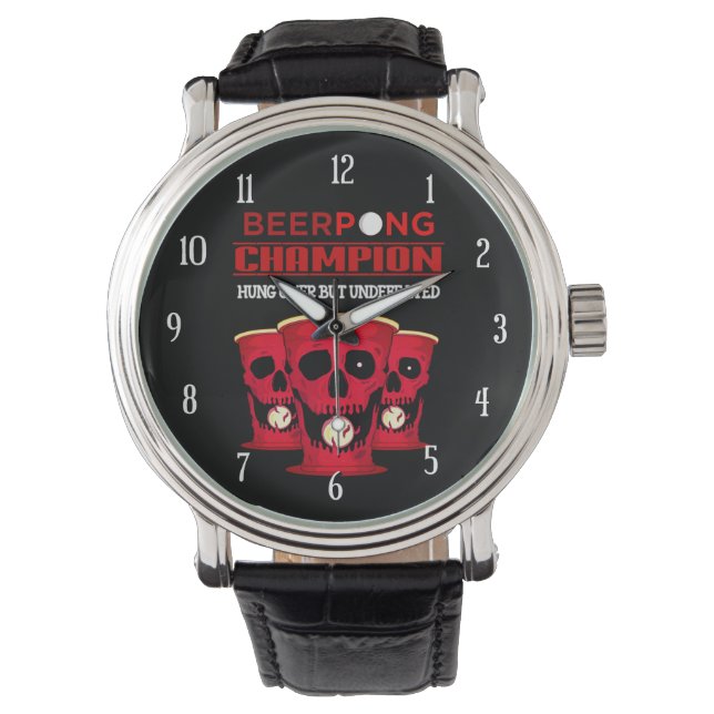 Beer Pong Champion Armbanduhr (Vorderseite)