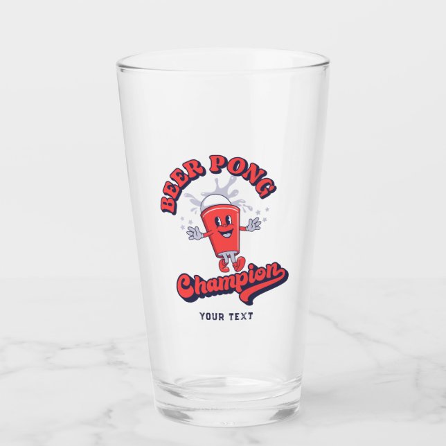 Beer Pong Champion Funny Drink Game Glas (Vorderseite)