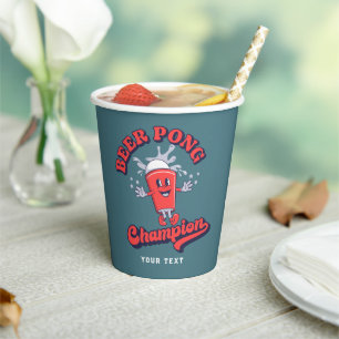 Beer Pong Champion Funny Drink Game Pappbecher