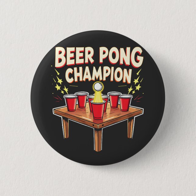Beer Pong Champion Ping Pong Drink Button (Vorderseite)