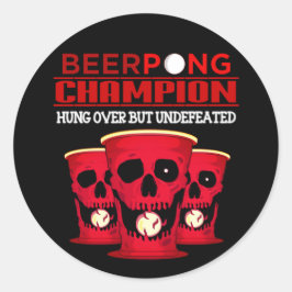 Beer Pong Champion Runder Aufkleber