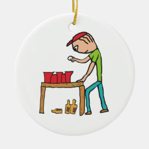 Beer Pong Keramik Ornament