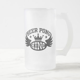 Beer Pong King Mattglas Bierglas