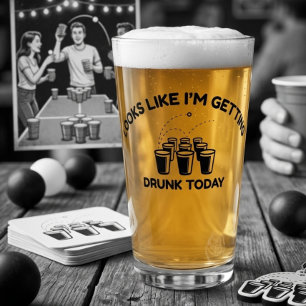 Beer Pong Modus Sich Heute Betrinken Pint Glas