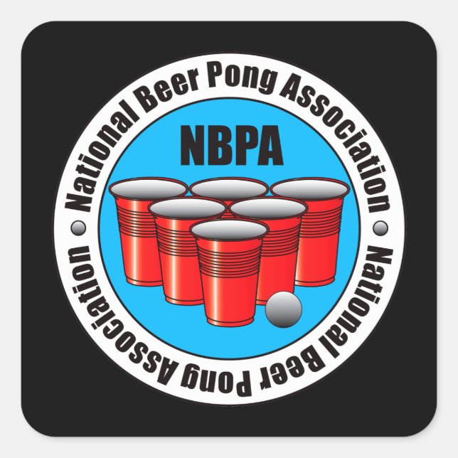 Beer Pong Quadratischer Aufkleber (Vorderseite)