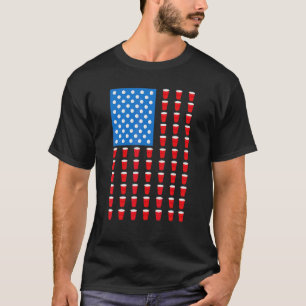 Beer Pong Red Cup American Flag USA 4. Juli T-Shirt
