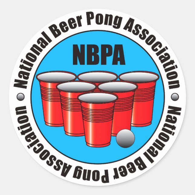 Beer Pong Runder Aufkleber (Vorderseite)