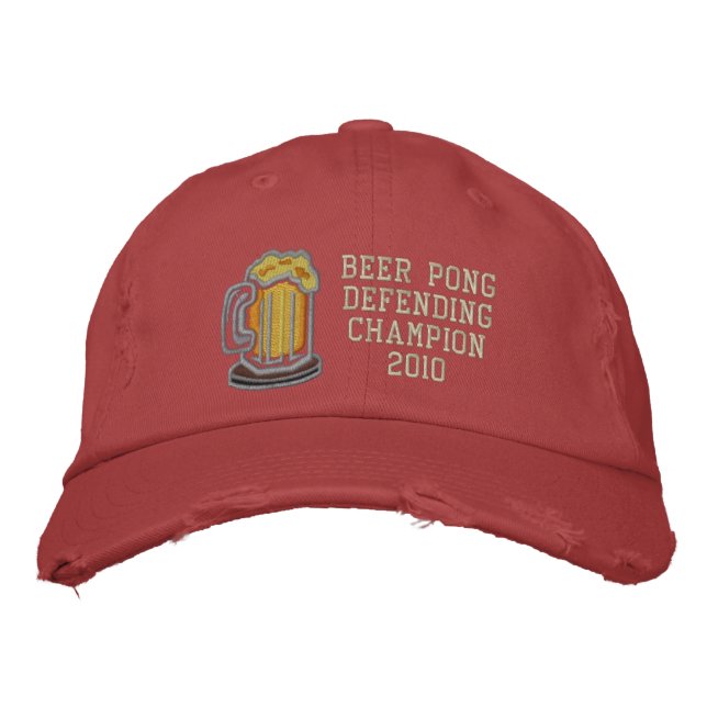 Beer Pong Verteidiger Champion Bestickte Baseballkappe (Vorderseite)