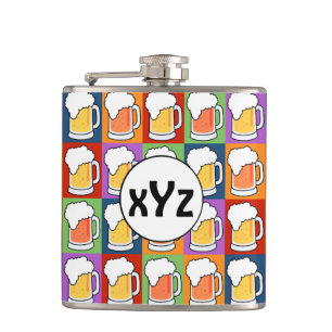 BEER Pop Art kundenspezifische Monogramm-Flaschen Flachmann