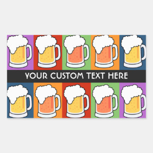 BEER Pop Art Sonderaufkleber Rechteckiger Aufkleber