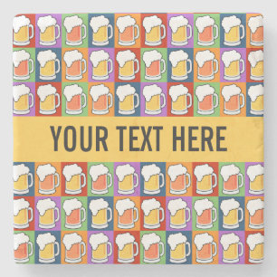 BEER Pop Kunst  Untersetzer aus Marmor