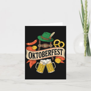Beer Pretzel Wurst Bayerischer Hut Männer Frauen Karte