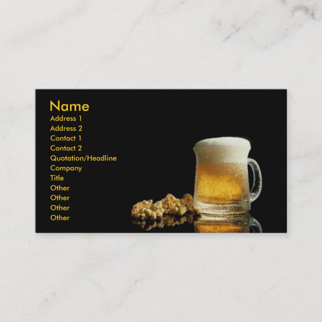 Beer Pub Business Card Visitenkarte (Vorderseite)