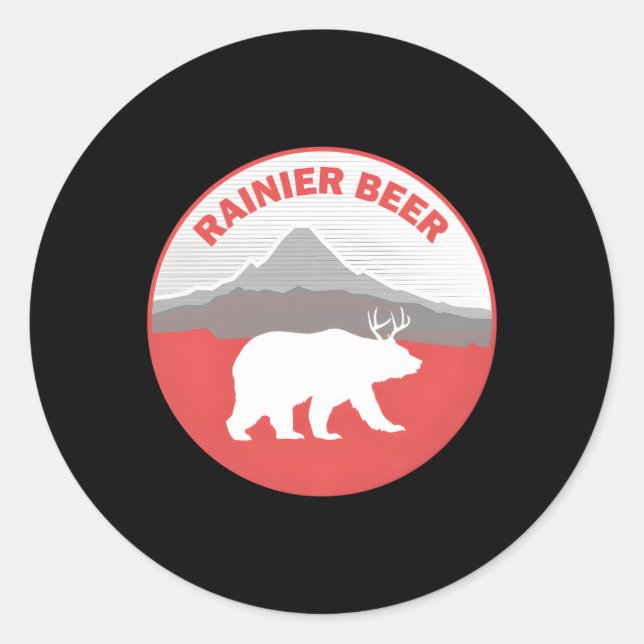 Beer Rainier Runder Aufkleber (Vorderseite)