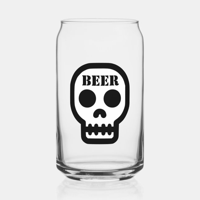 Beer™ Skull Glass (Design on Front Only) (Recto)