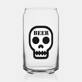 Beer™ Skull Glass (Design on Front Only) Dosenglas