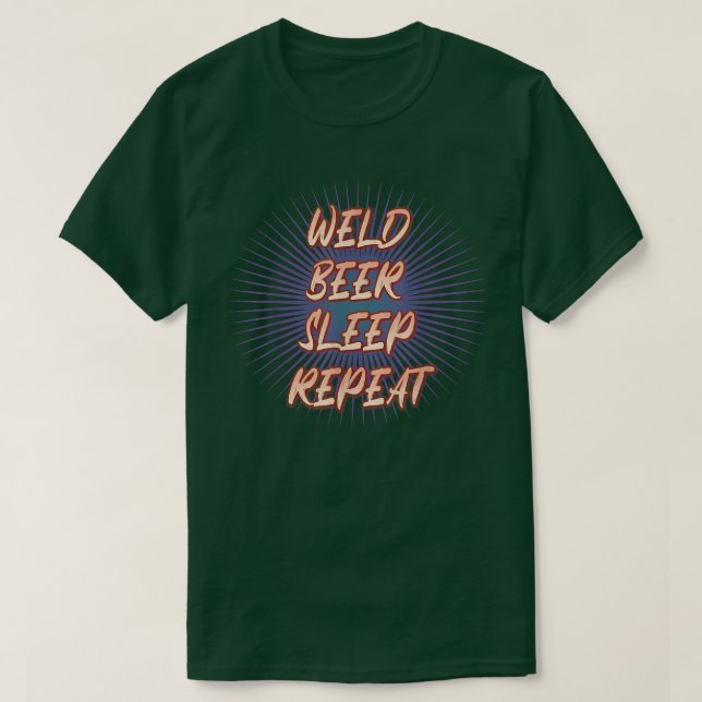 Beer Sleep Wiederholung  T-Shirt (Design vorne)