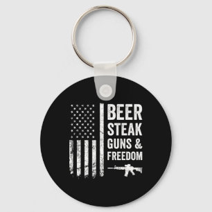 Beer Steak Guns and Freedom - US Grillen American Schlüsselanhänger