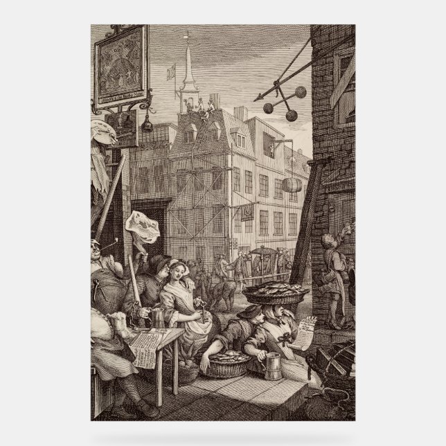 Beer Street by William Hogarth Acrylschild (Vorderseite)