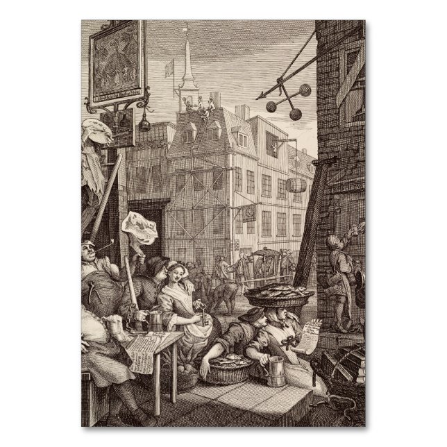 Beer Street by William Hogarth Tischnummer (Vorderseite)