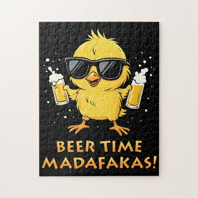 Beer Time Madafakas Funny Meme Duck Rodelbahn mit  (Vertikal)