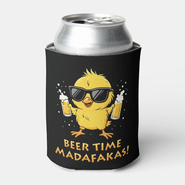 Beer Time Madafakas Funny Meme Duck Rodelbahn mit  Dosenkühler (Kanne Vorderseite)
