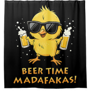 Beer Time Madafakas Funny Meme Duck Rodelbahn mit Duschvorhang
