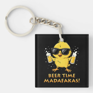 Beer Time Madafakas Funny Meme Duck Rodelbahn mit Schlüsselanhänger