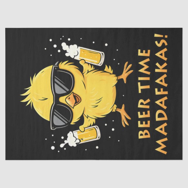 Beer Time Madafakas Funny Meme Duck Rodelbahn mit  Seidenpapier (Vorderseite)