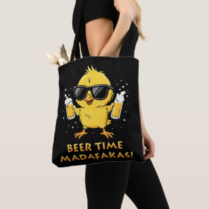 Beer Time Madafakas Funny Meme Duck Rodelbahn mit  Tasche