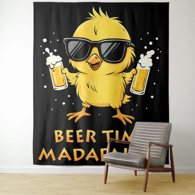 Beer Time Madafakas Funny Meme Duck Rodelbahn mit  Wandteppich (Beispiel)