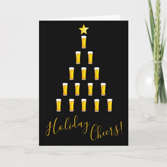 Beer Tree Holiday Card Karte (Vorderseite)