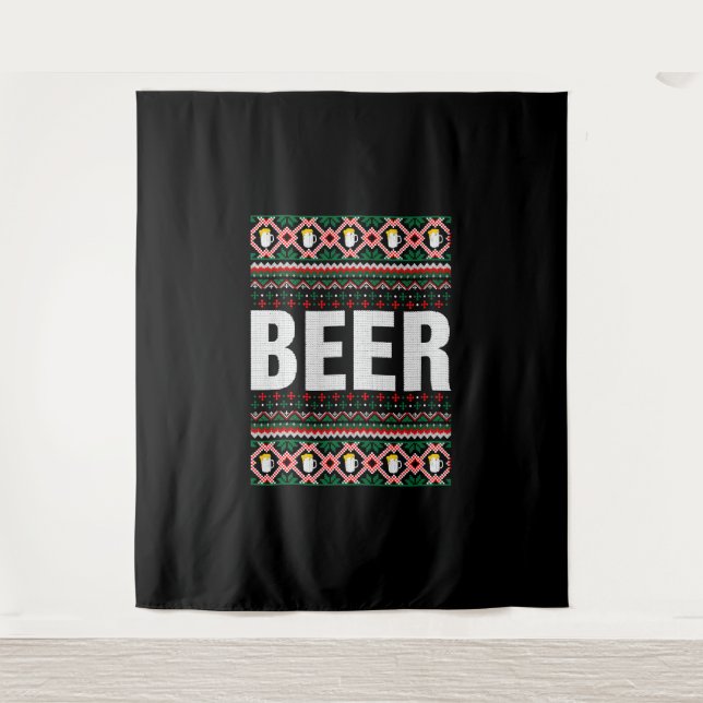 Beer Ugly Christmas Wandteppich (Vorderseite)