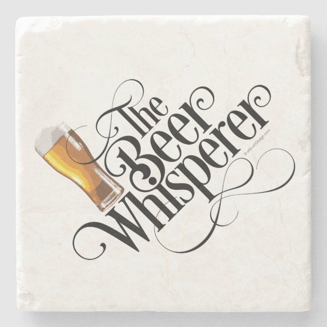 Beer Whisperer Stone Coaster Steinuntersetzer (Vorderseite)