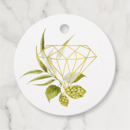 Beer Willow Greenery und Gold Geometric Diamond Geschenkanhänger