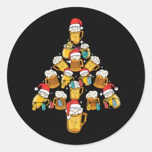 Beer Xmas Tree Ornaments Feiertag trinken Christma Runder Aufkleber