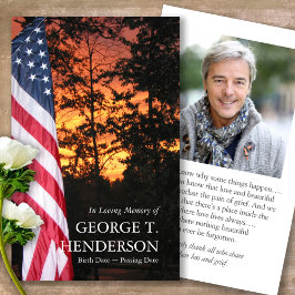 Beerdigung American Flag Loss Gebet Sympathiekarte