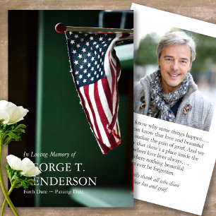Beerdigung American Flag Loss Gebet Sympathiekarte