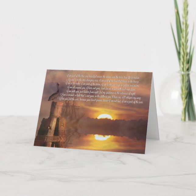 Beerdigung auf See Tiefe Beileid Spirituelle Gesic Karte (Vorderseite)